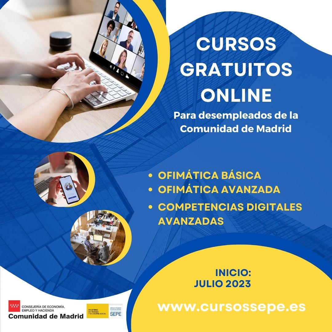 cursos online desempleados madrid 2023